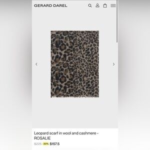 Gerard Darel Wool and cashmere Rosalie leopard print wrap rectangular scarf